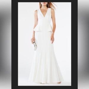 BCBG MAXAZRIA Francesca peplum top Long dress maxi sz 02